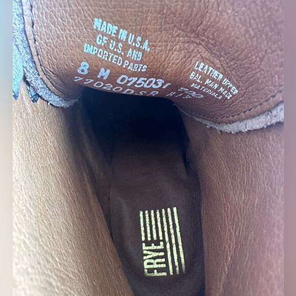 Frye Sabrina Tan Leather Lace Up Boot Size 7.5 - Picture 8 of 12